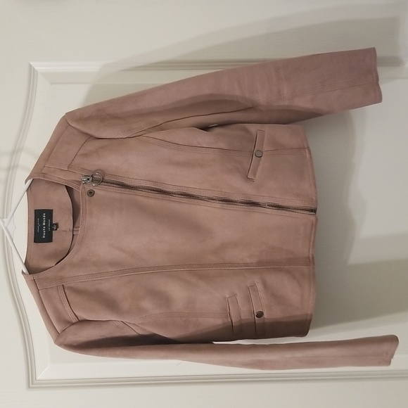 Haute Monde Jackets & Blazers - Haute Monde Mauve/Blush Pink Faux Suede Moto Jacket